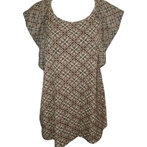 NWT Roz & Ali Ruffled Cap Sleeve Top